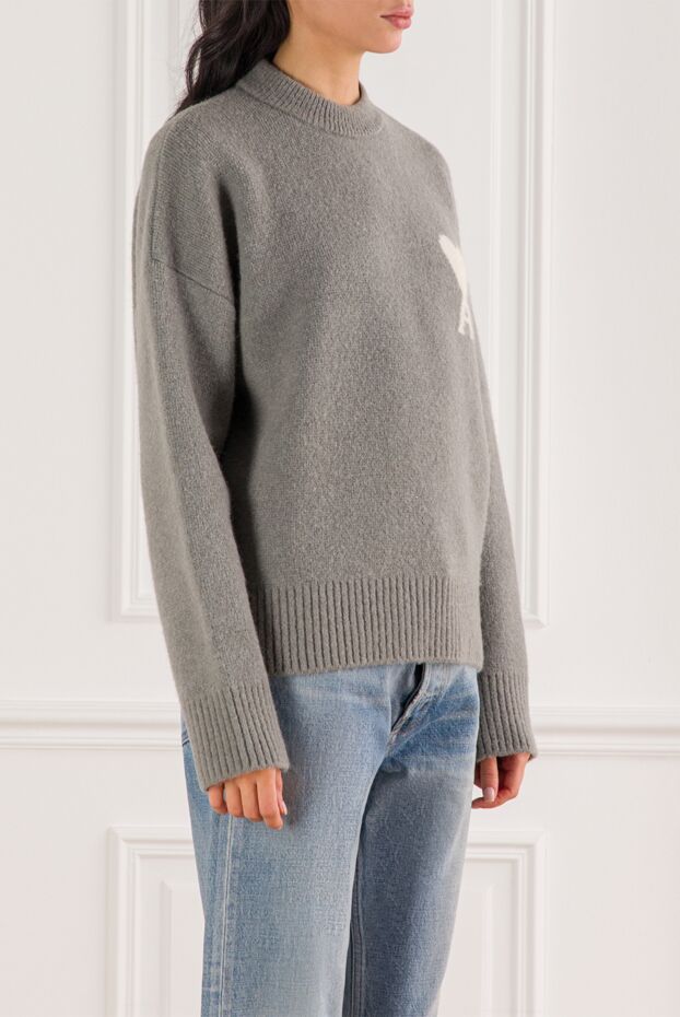 Ami Paris grey jumper with white heart logo 191945 - photo 3