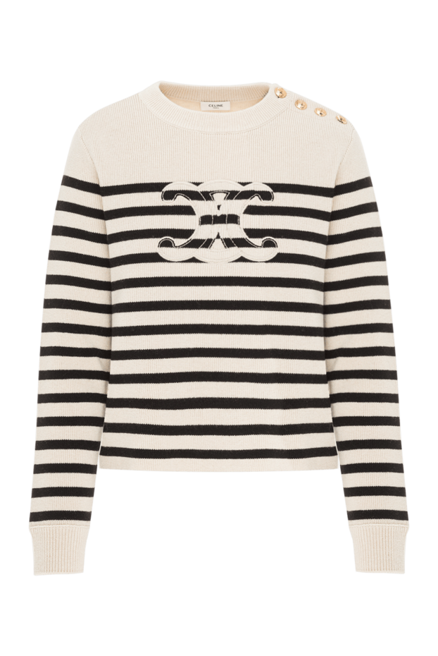 Celine striped wool and cashmere crew neck jumper 191956 - photo 1