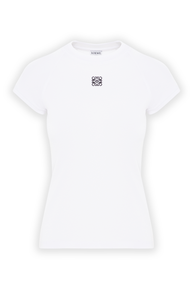 Loewe кестеленген логотипі бар ақ түсті футболка 191976 - фото 1