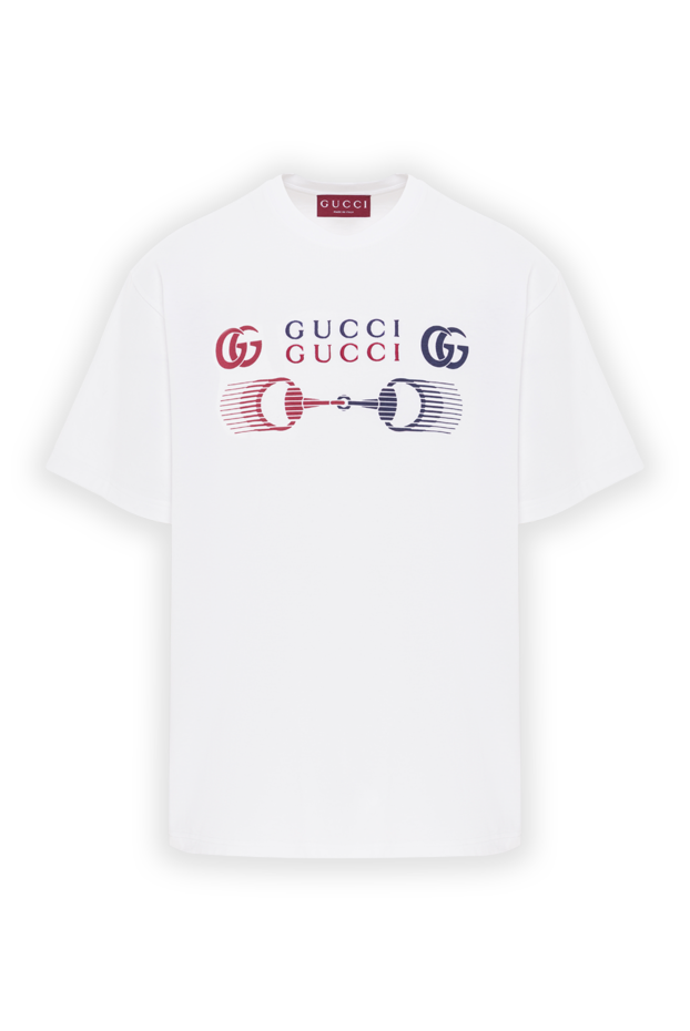 Gucci ақ мақтадан тігілген, өрнегі бар футболка 191982 - фото 1