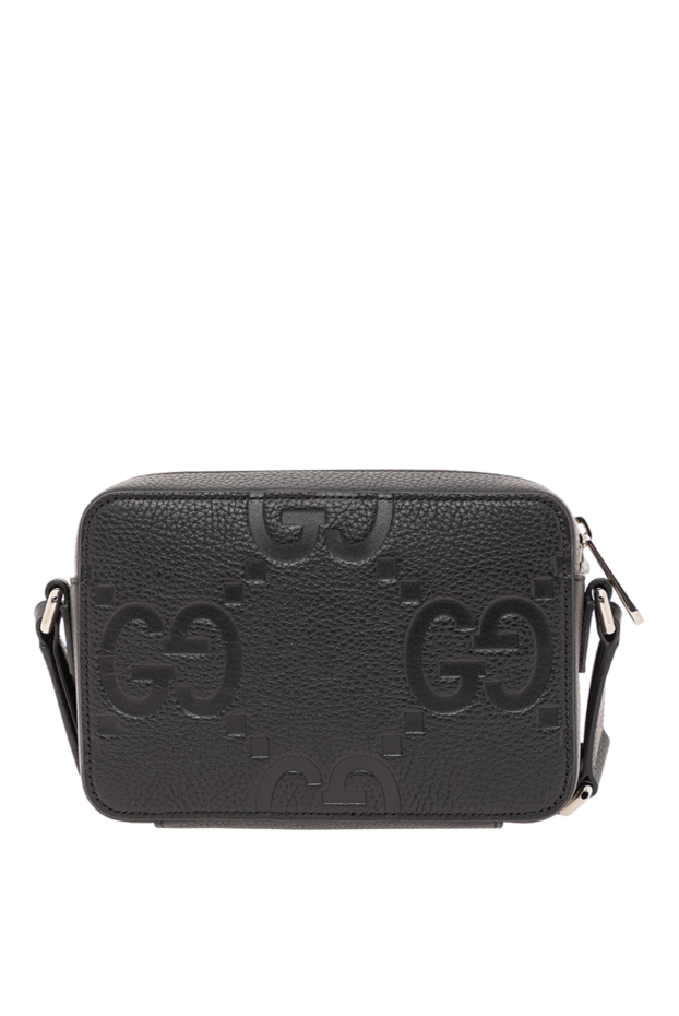 Gucci jumbo gg black leather messenger bag 191984 - photo 1