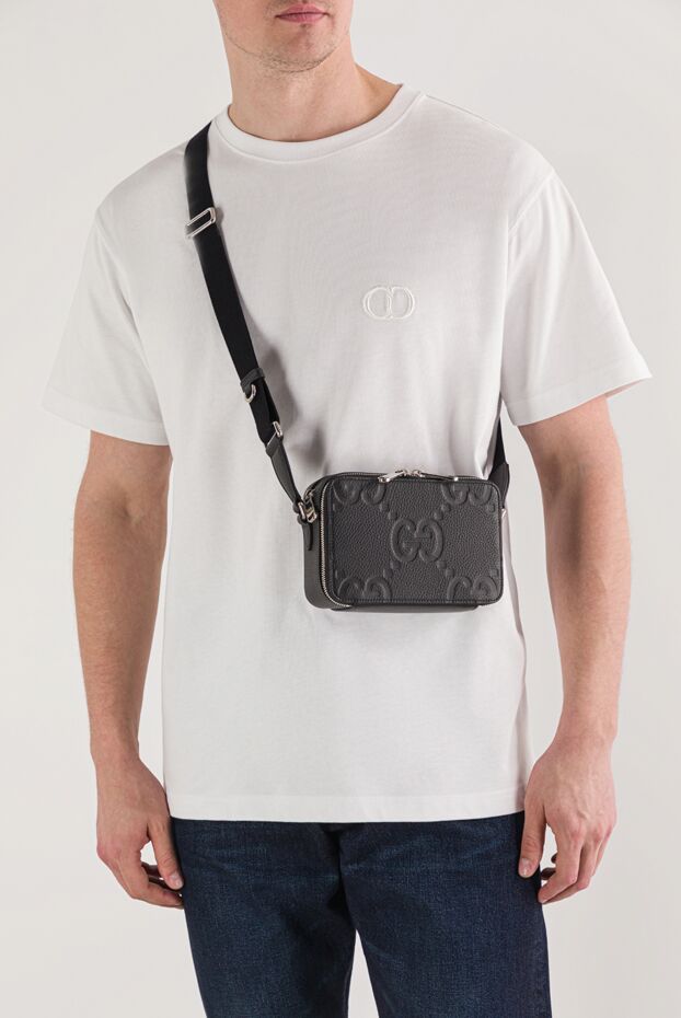 Gucci jumbo gg black leather messenger bag 191984 - photo 2
