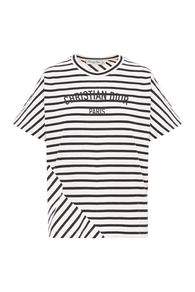 Dior футболка d-stripes из хлопкового джерси темно-синего и белого цветов 191987 - фото 1
