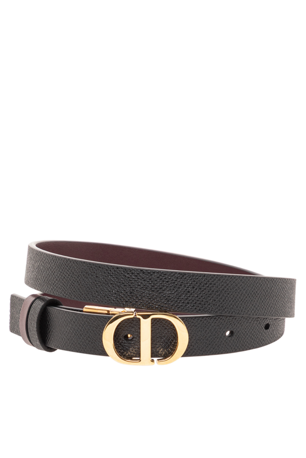 Dior 30 montaigne reversible belt in black and burgundy leather 191999 - photo 1