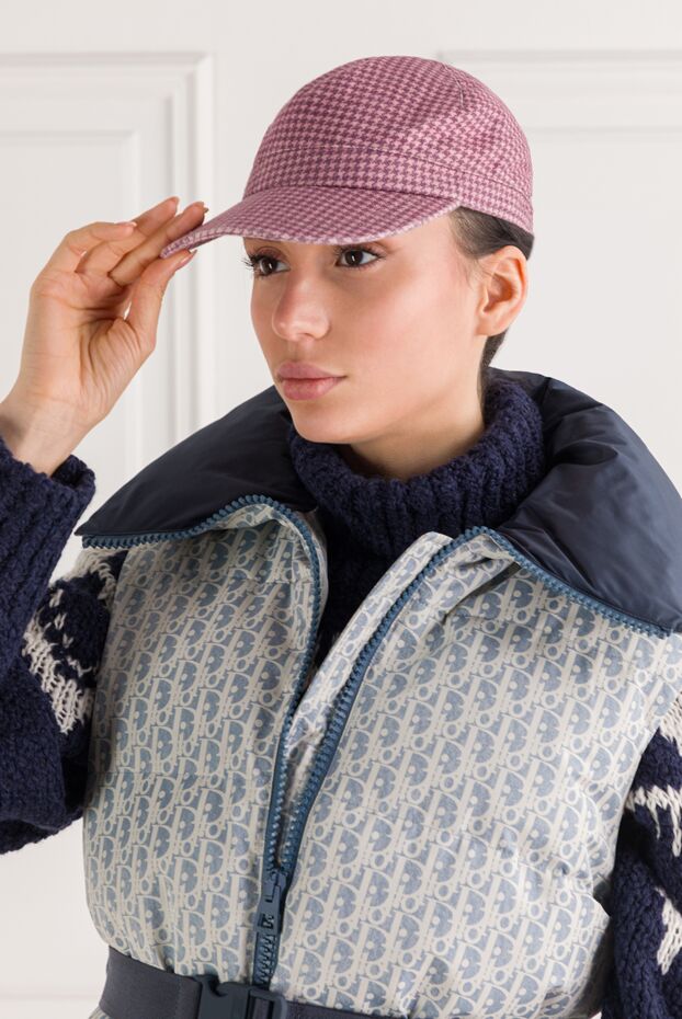 Kiton хлопковая кепка с розово бордовым узором лапки 192002 - фото 2