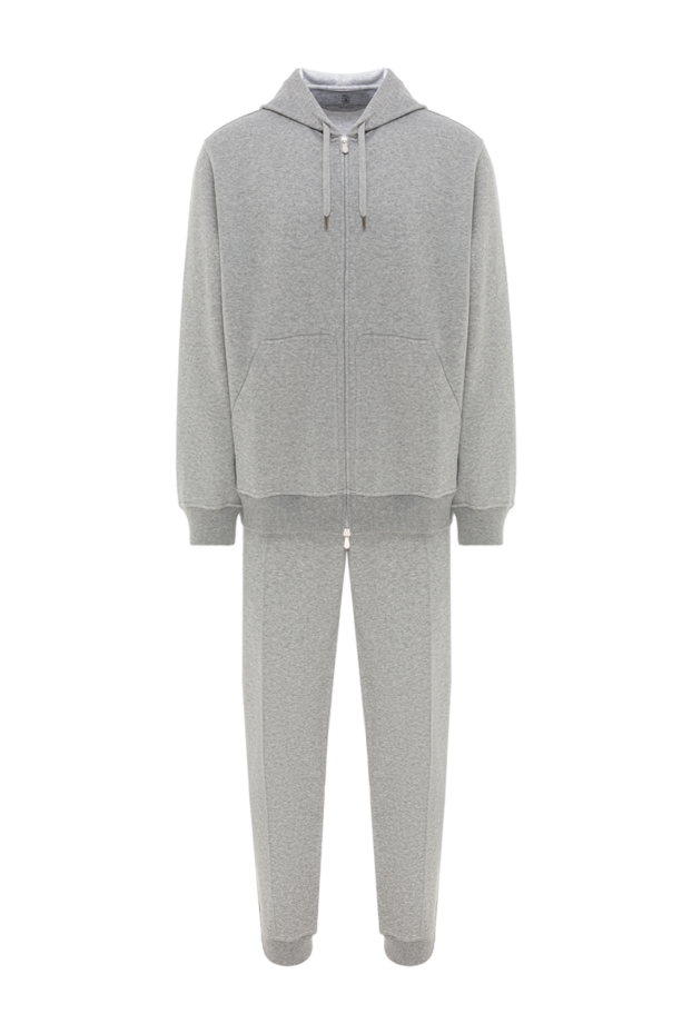 Brunello Cucinelli gray tracksuit made of high-quality cotton with the addition of silk or cashmere 192035 - photo 1