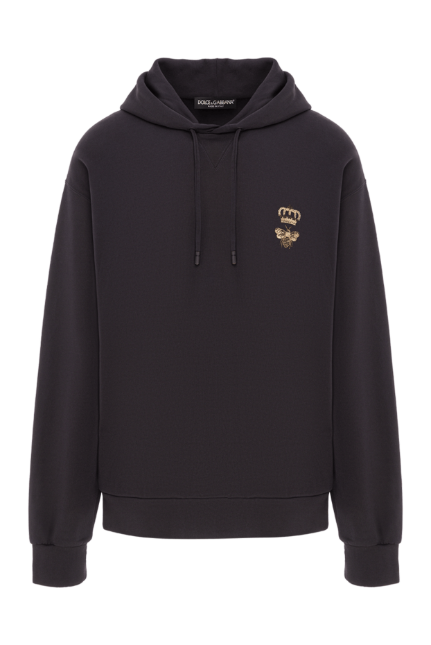 Dolce & Gabbana black cotton jersey hoodie with embroidery
192061 - photo 1