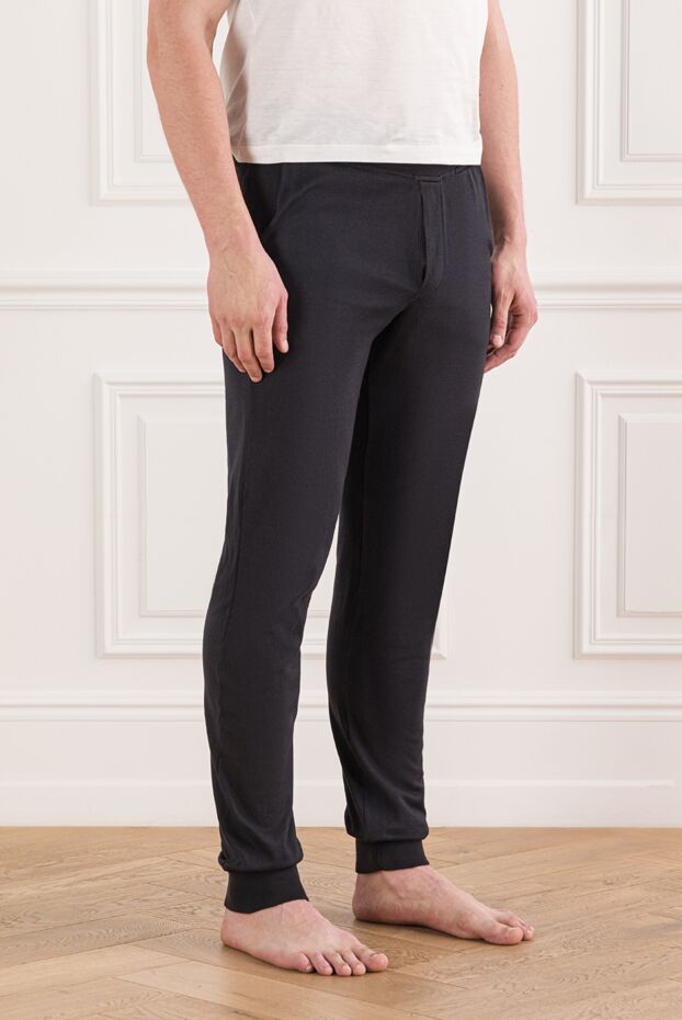 Svevo cotton trousers with a straight cut and a drawstring waistband 192066 - photo 3