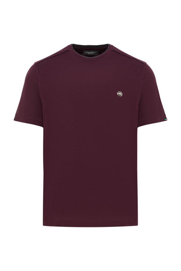 Stefano Ricci maroon cotton t-shirt with metallic logo 192104 - photo 1
