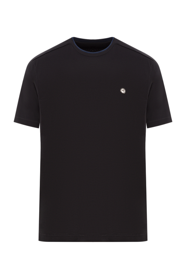 Stefano Ricci black cotton t-shirt with metallic logo 192107 - photo 1