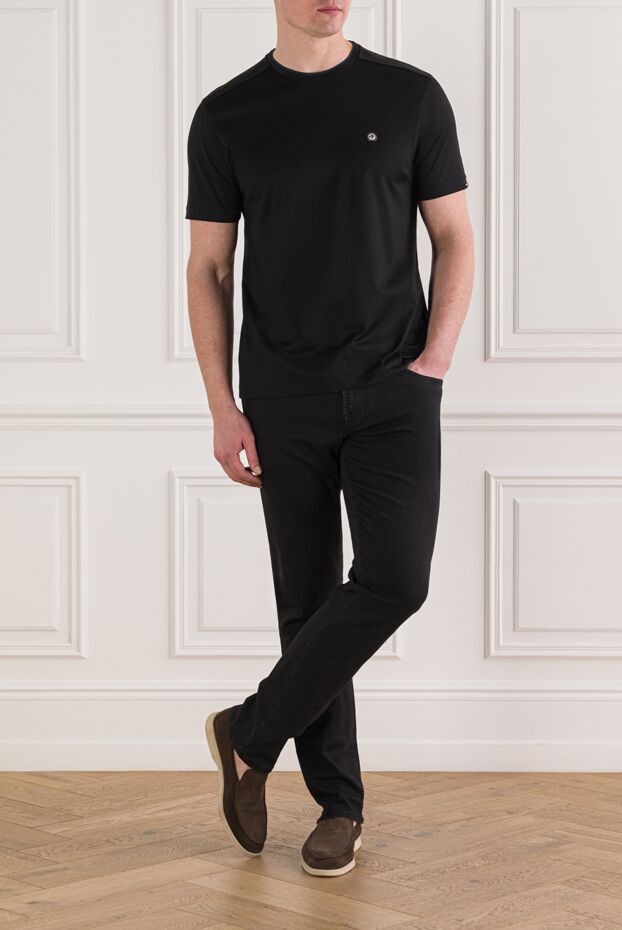 Stefano Ricci black cotton t-shirt with metallic logo 192107 - photo 2
