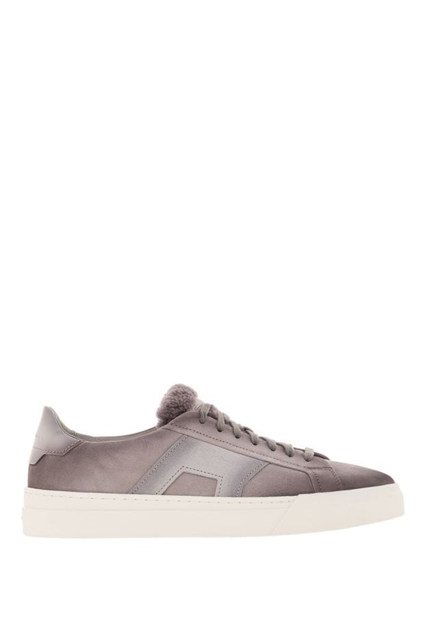 Santoni men's gloria grey suede sneakers with fur lining 192147 - photo 1