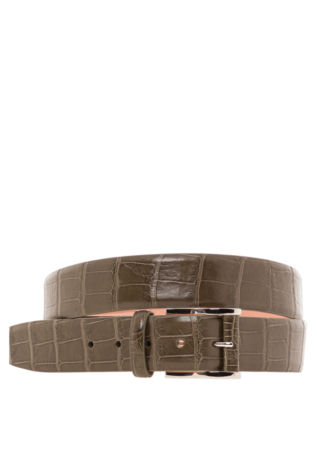 Cesare di Napoli men's olive alligator leather belt 192152 - photo 1