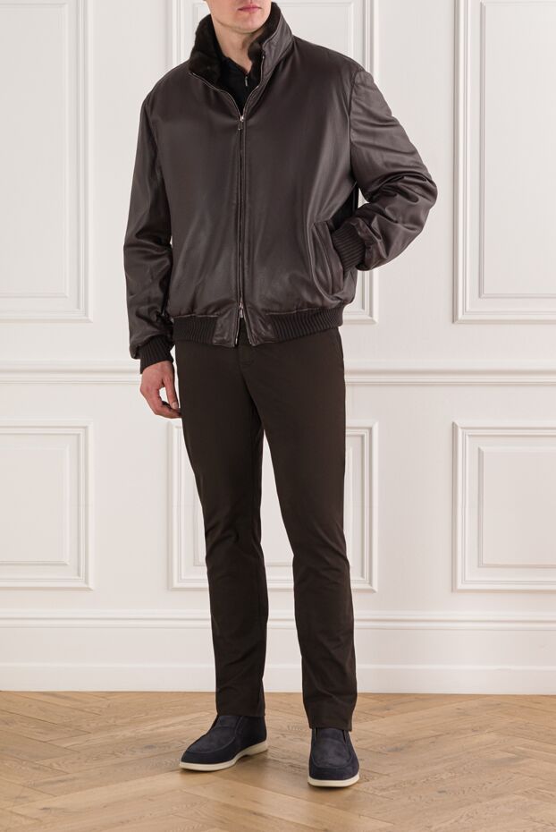 Enrico Mandelli brown lambskin jacket with natural fur lining 192222 - photo 2