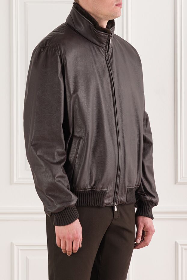 Enrico Mandelli brown lambskin jacket with natural fur lining 192222 - photo 3