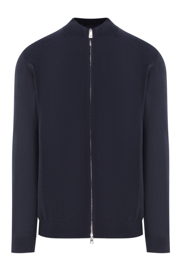 Tombolini men's blue cotton and silk zip-up cardigan 192234 - photo 1