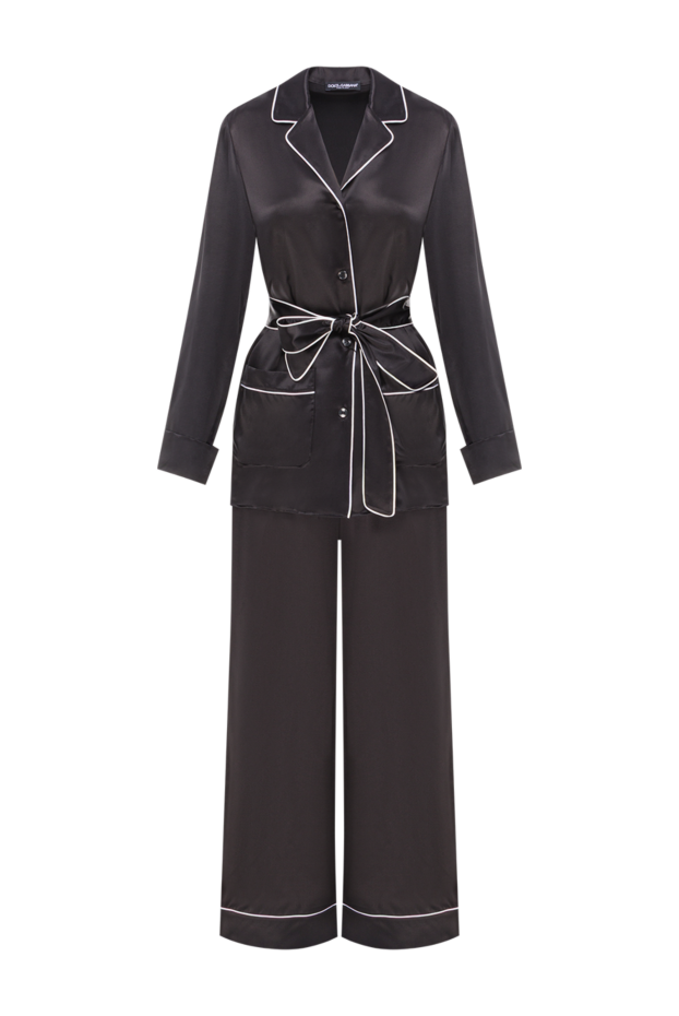 Dolce & Gabbana black silk set with contrasting white trim 192248 - photo 1