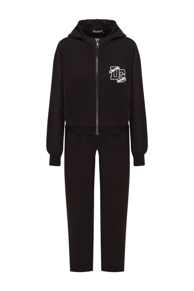 Dolce & Gabbana черный спортивный костюм из худи оверсайз и широких брюк 192250 - фото 1