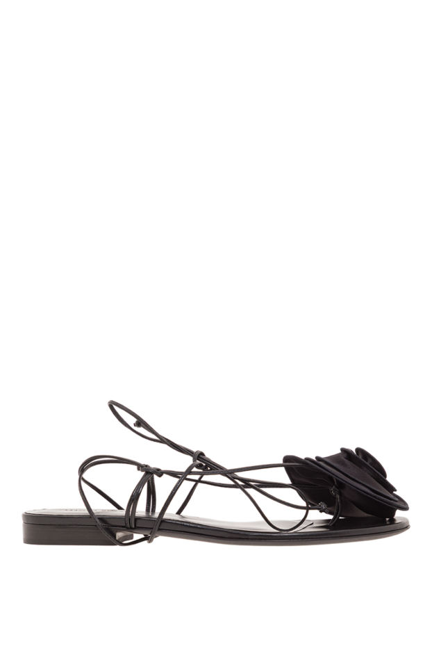 Magda Butrym black knit lace floral pattern flat sandals 192281 - photo 1