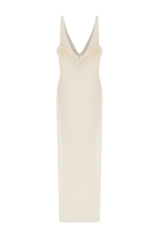 Magda Butrym cream crepe maxi dress with high leg 192288 - photo 1