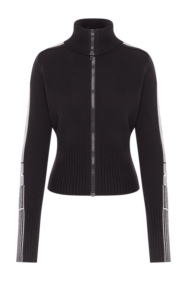 Dior short cardigan in black virgin wool and cashmere with jacquard stripes 192300 - photo 1
