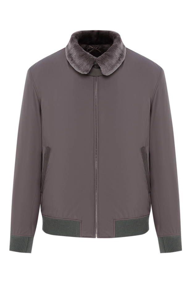 Seraphin gray bomber jacket with natural fur lining 192354 - photo 1