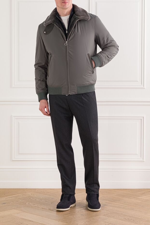 Seraphin gray bomber jacket with natural fur lining 192354 - photo 2
