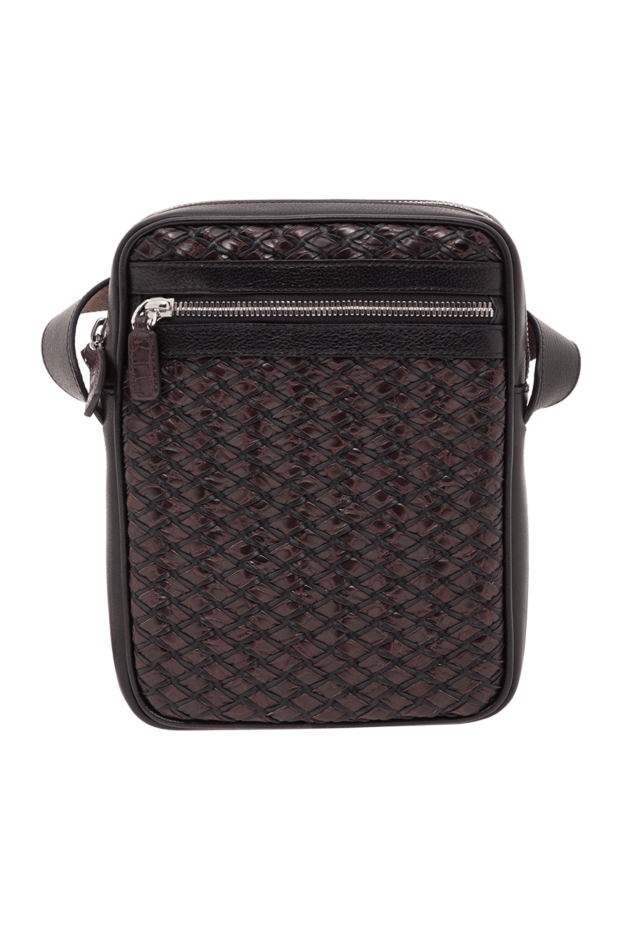 Tardini men's brown woven leather messenger bag 192373 - photo 1