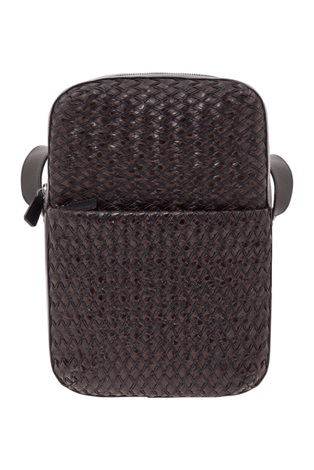 Tardini men's brown woven leather shoulder messenger bag 192377 - photo 1