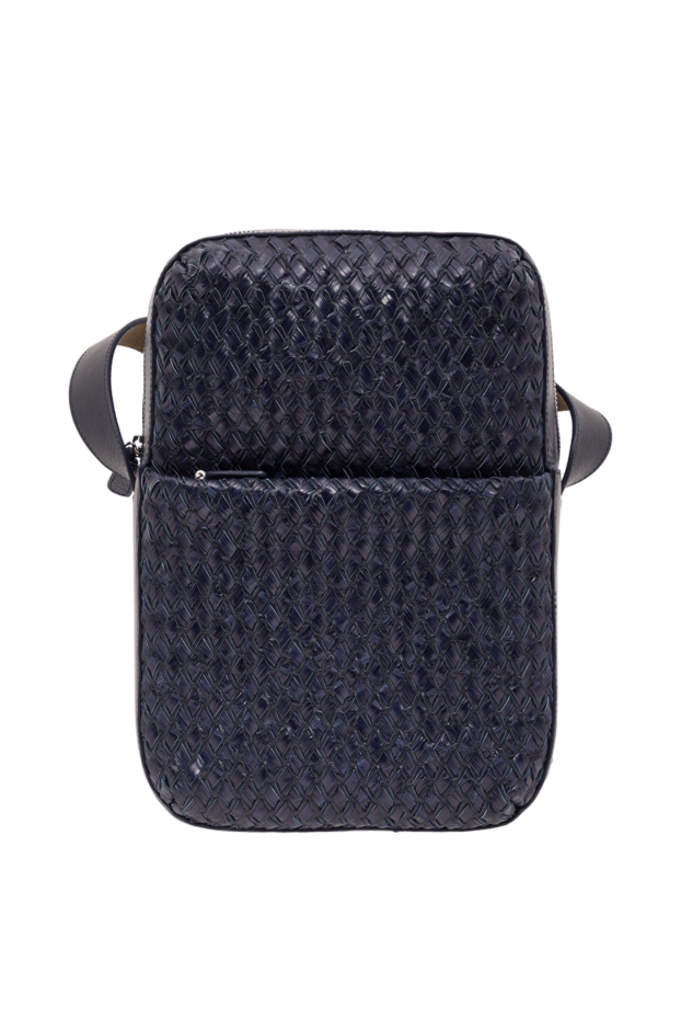 Tardini dark blue men's woven leather shoulder bag 192380 - photo 1