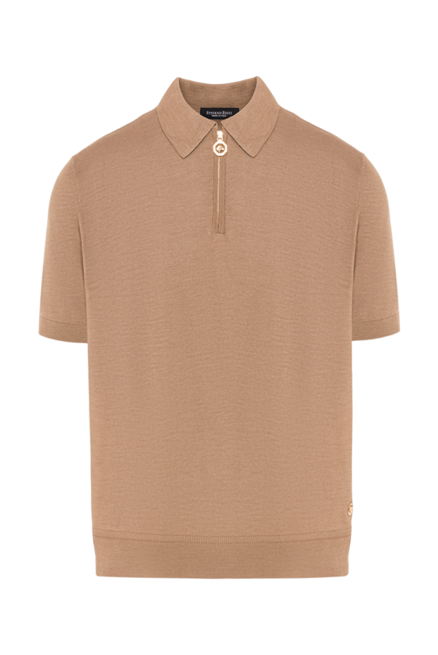 Stefano Ricci men's beige silk polo shirt with zipper 192394 - photo 1