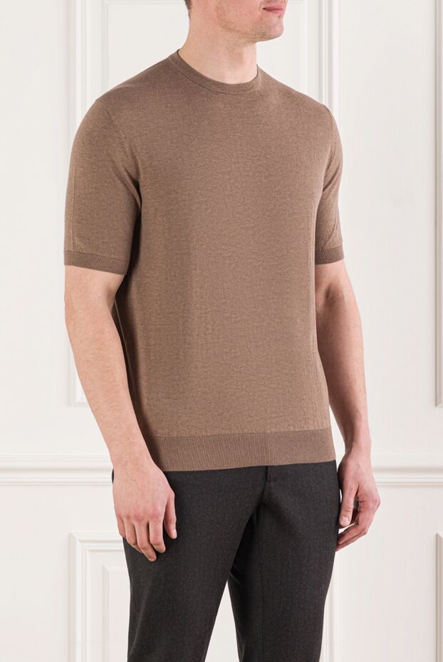 Cesare di Napoli brown cotton short sleeve jumper 192431 - photo 3