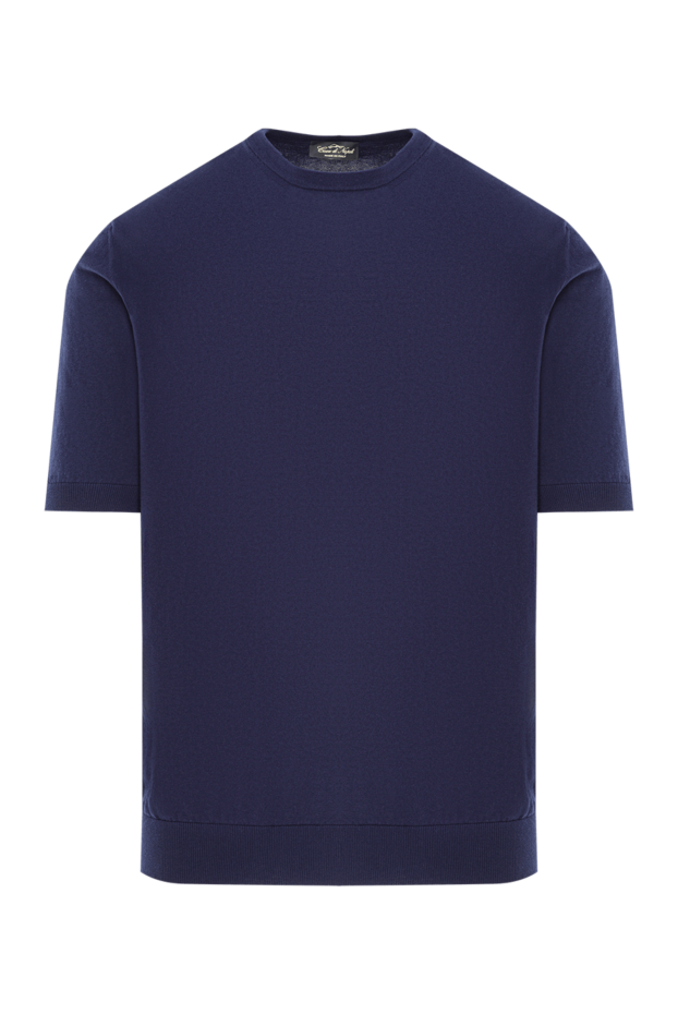 Cesare di Napoli short sleeve cotton jumper in dark blue 192432 - photo 1
