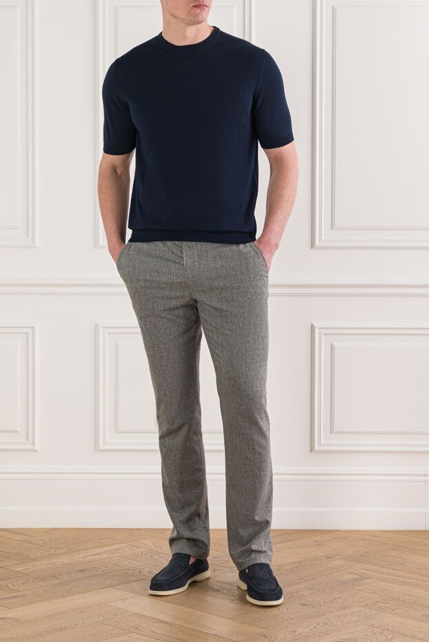 Cesare di Napoli knitted jumper with short sleeves in blue 192436 - photo 2