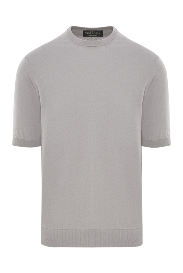 Cesare di Napoli light grey short sleeve cotton jumper 192439 - photo 1