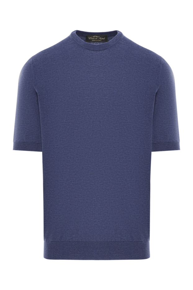 Cesare di Napoli men's blue short-sleeved cotton jumper 192443 - photo 1