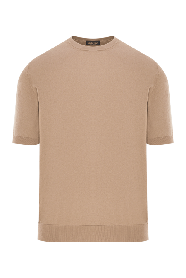 Cesare di Napoli men's short-sleeved cotton jumper in beige 192444 - photo 1