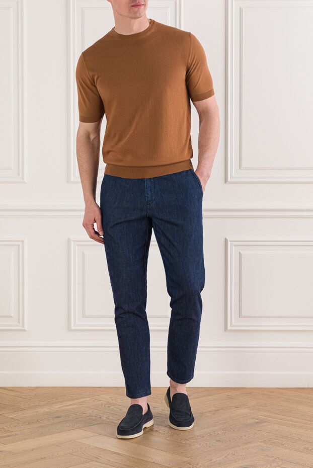 Cesare di Napoli short sleeve jumper made of brown cotton 192448 - photo 2