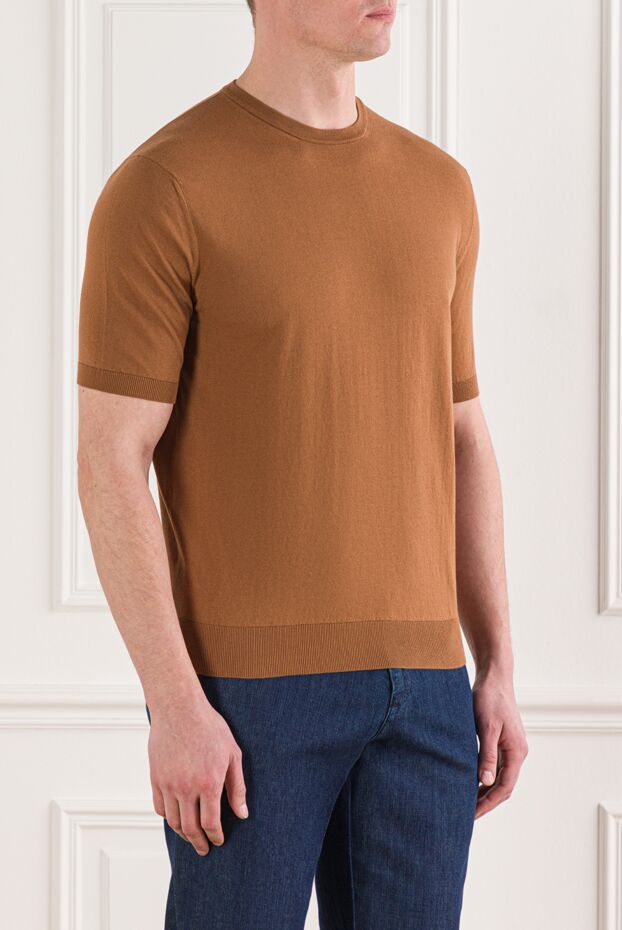 Cesare di Napoli short sleeve jumper made of brown cotton 192448 - photo 3
