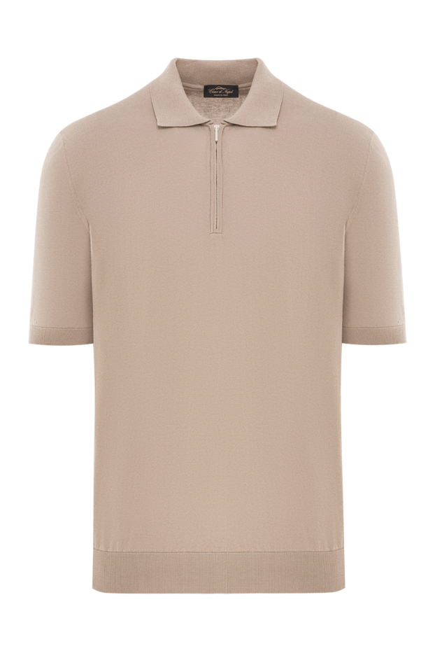 Cesare di Napoli beige polo shirt with zipper made of natural cotton 192465 - photo 1