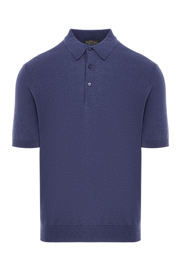 Cesare di Napoli men's blue polo shirt with a classic cut and short sleeves 192494 - photo 1