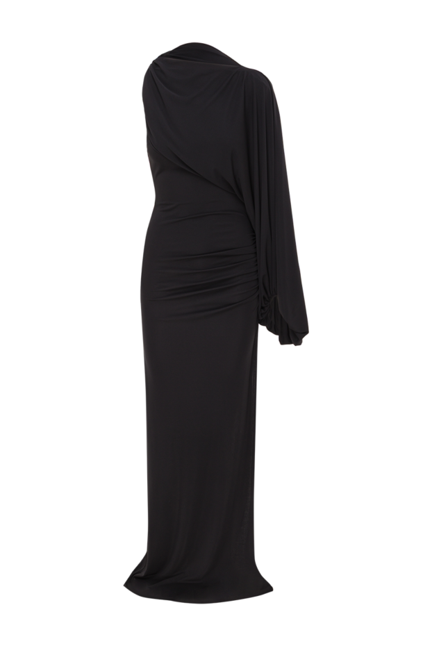 The Selene one-shoulder maxi dress is crafted from black jersey. - photo 1