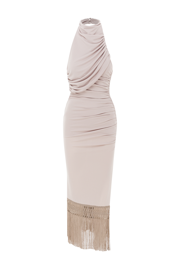 The Andamane alba midi dress with fringe in taupe jersey 192512 - photo 1