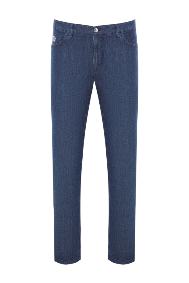 Zilli men's cotton jeans with blue lion embroidery 192536 - photo 1