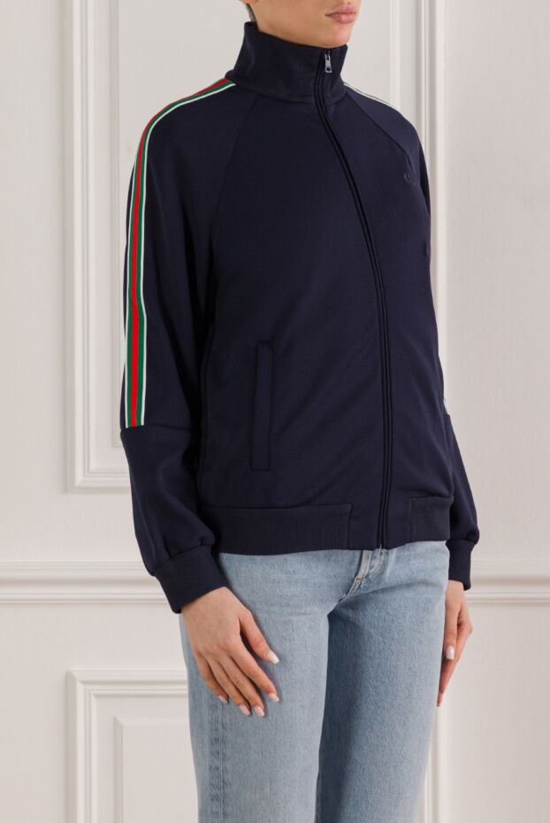 Gucci women's knit sweatshirt with signature web stripes on the sleeves 192545 - photo 3