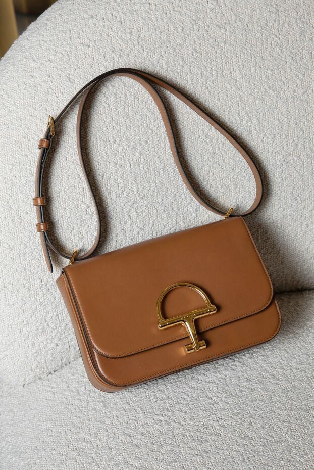 Gucci кішкентай siena қоңыр былғары иық сөмкесі 192559 - фото 2