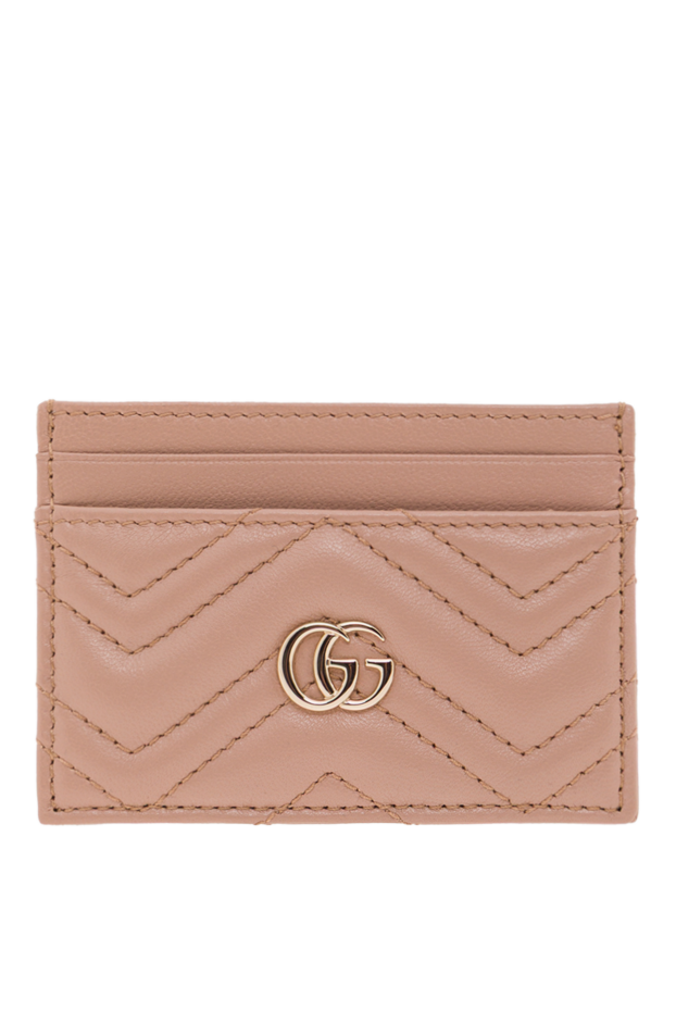Gucci қызғылт бежевый түсті gg marmont карта ұстағышы 192561 - фото 1