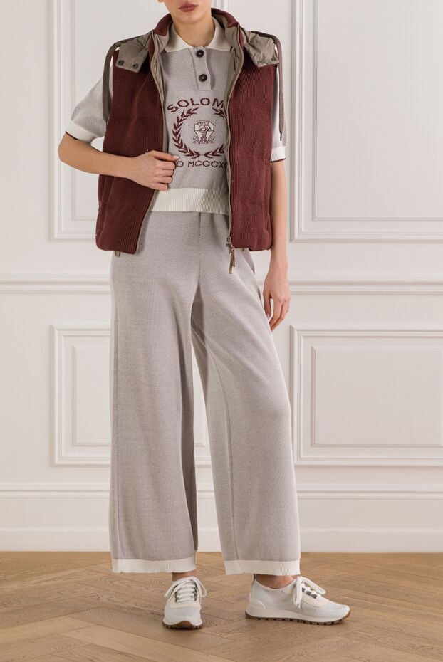 Brunello Cucinelli ribbed knit vest with a hood and sequins 192577 - photo 2