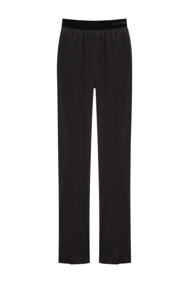 Tom Ford қара түсті жібек және атлас шалбар 192607 - фото 1