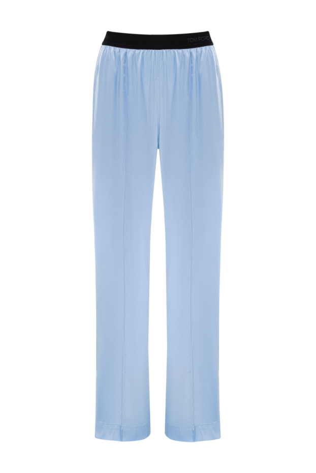 Tom Ford серпімді жібектен және атластан жасалған шалбар, көк 192609 - фото 1